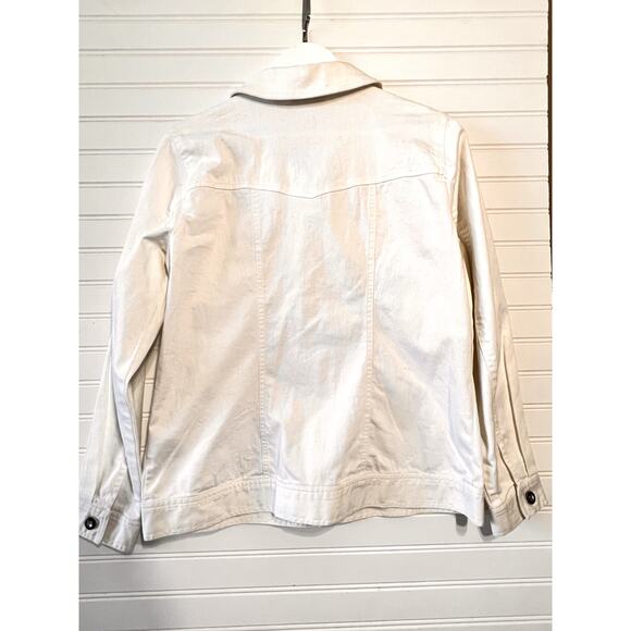 White Denim Jacket with Rhinestone Jacket Size S - Picture 4 of 11